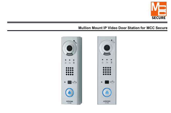 MCC Secure - Mullion Mount IP video Door Stations